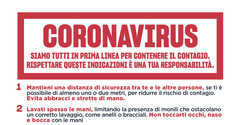 Coronavirus: Regione Lazio, campagna informazione per contenere il #coronavirus