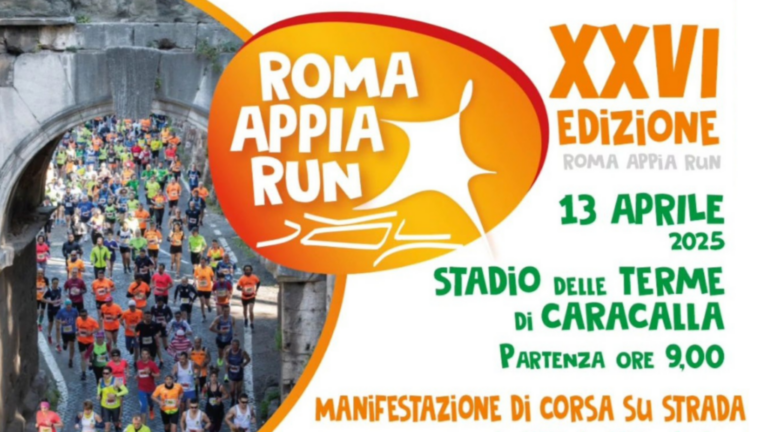 Domenica 13 aprile torna la ROMA APPIA RUN