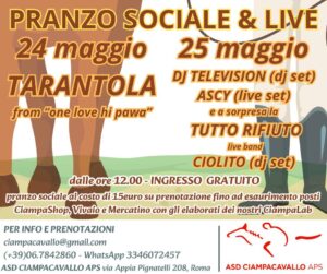Weekend a Roma tra natura, cavalli, musica e artigianato – 24 e 25 maggio 2025 da Ciampacavallo