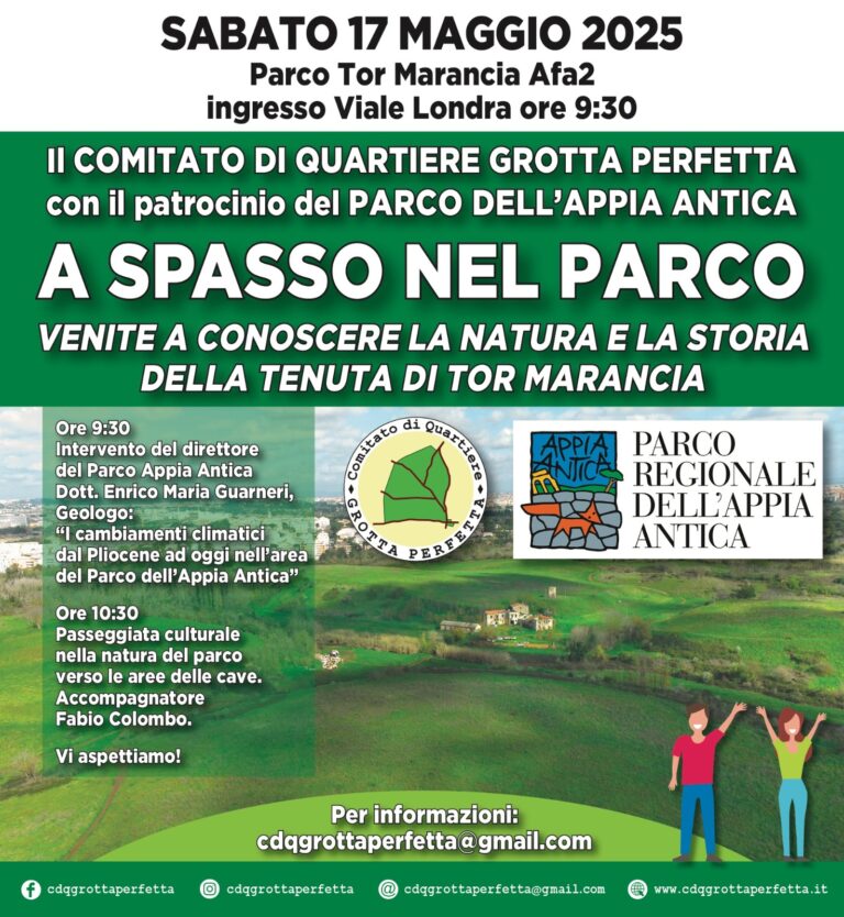 A spasso nel parco di Tor Marancia – sabato 17 maggio 2025