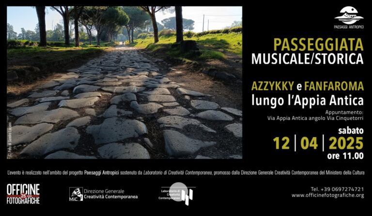 Passeggiata storico-musicale sull’Appia Antica con Fanfaroma e Azzykky – Sabato 12 aprile 2025