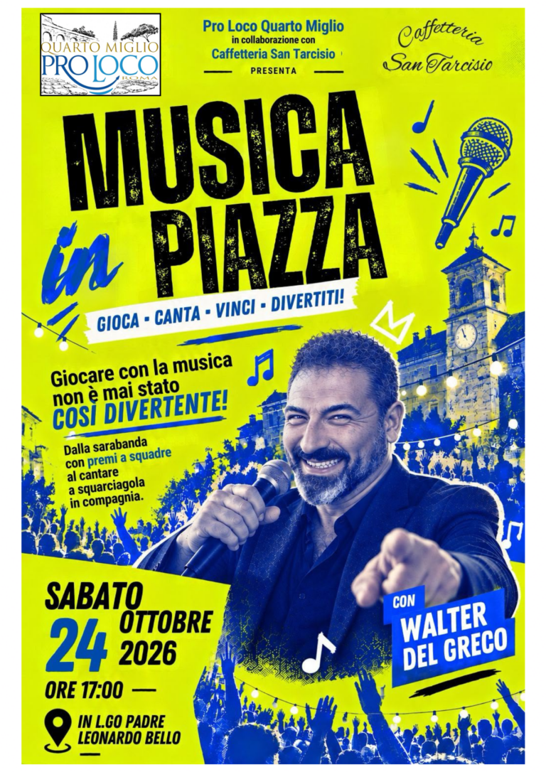 SABATO 24 OTTOBRE- MUSICA IN PIAZZA